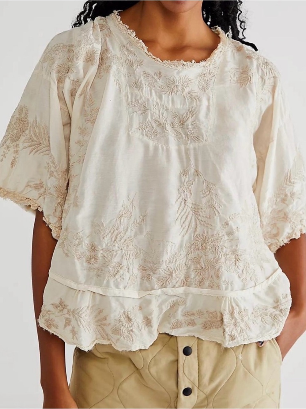Magnolia Pearl Cream Embroidered Swarna Blouse